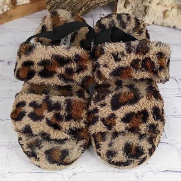 STEVE MADDEN Biddy Leopard Print Slippers - Size L - Picture 3 of 10